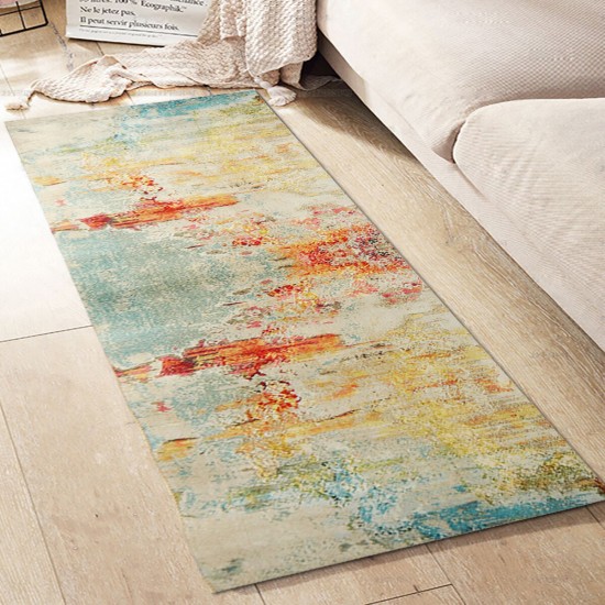Non Slip Area Rugs Tie-Dyed Hallway Runner Carpet Living Room Bedroom Floor Mat