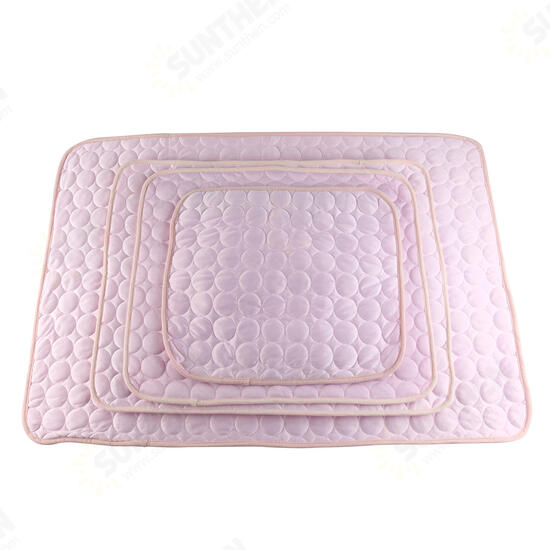 Pink Dog Pet Cat Cooling Mat Summer Cool Bed Pad Cushion Heat Relief Net Cotton Pet Carpet