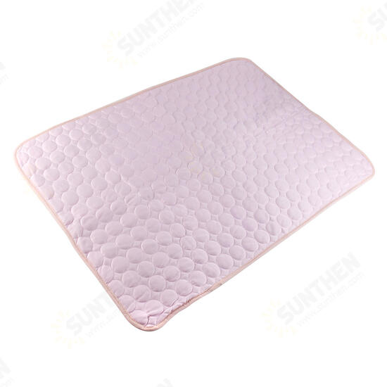 Pink Dog Pet Cat Cooling Mat Summer Cool Bed Pad Cushion Heat Relief Net Cotton Pet Carpet