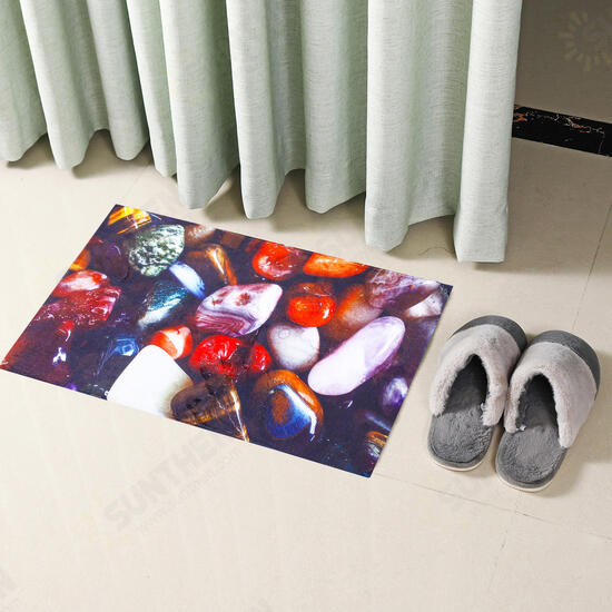 Starfish Color Cobblestone Print Flannel Mat Set Waterproof Non-slip Carpet