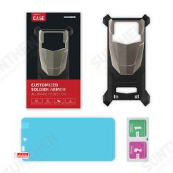 2-IN-1 for S88 Pro / S88 Plus Global Bands Accessories Set Soldier Shockproof Protective Case + 9H Anti-Explosion Tempered Glass Screen Protector