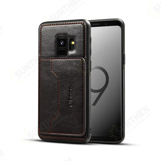 2 in 1 PU Leather Card Slot Bracket Protective Case for Samsung Galaxy S9