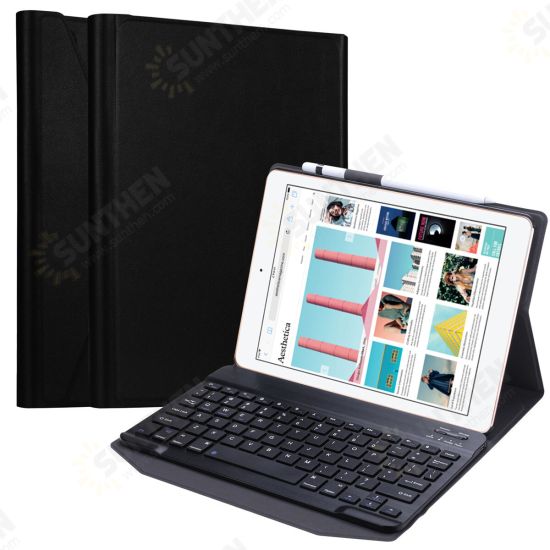 2 in 1 Wireless bluetooth Keyboard Wear-Resistant PU Leather Flip Foldable Full Cover Protective Case for iPad Air 1 / 2 for iPad Pro 9.7 for iPad 9.7 2017/ 2018