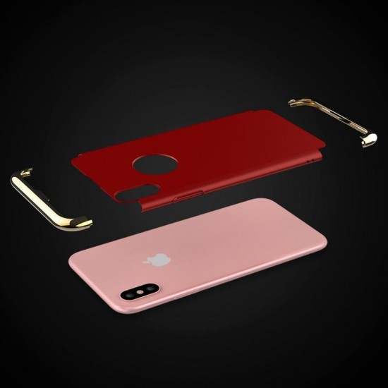 3 In 1 Plating Anti Fingerprint Protective Case For iPhone X
