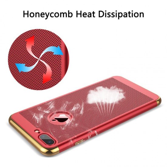 3 in 1 Double Dip Mesh Dissipating Heat Plating PC Case for iPhone 7 Plus