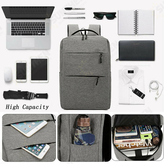 3 in 1 Unisex Business Trip Large Capacity with USB Charging Jack Waterproof Laptop Tablet Macbook Bag Backpack + Messenger Bag + Handbag