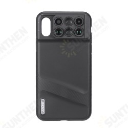6 in 1 with Fish Eye Wide Angle Macro Telephoto SLR Camera Lens Phone Protective Case Cover for iPhone XS Max iP XS XR