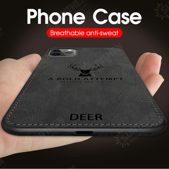 Deer Canvas Cloth Shockproof Protective Case for iPhone 11 Pro Max 6.5 inch