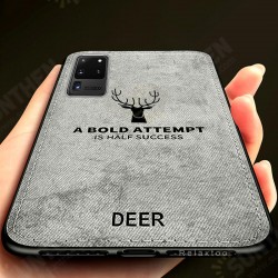 Deer Classic Canvas Cloth Shockproof TPU Protective Case for Samsung Galaxy S20 Ultra