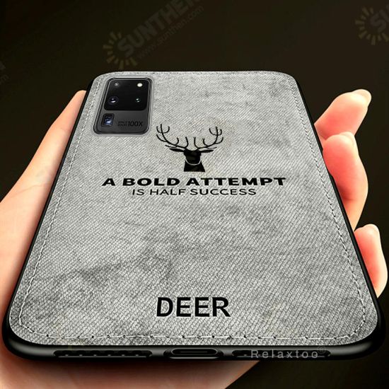 Deer Classic Canvas Cloth Shockproof TPU Protective Case for Samsung Galaxy S20 Ultra Deer Classic Canvas Cloth Shockproof TPU Protective Case for Samsung Galaxy S20 Ultra