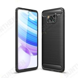 For POCO X3 PRO / POCO X3 NFC Case Carbon Fiber Texture with Lens Protector Shockproof Silicone Protective Case Back Cover For POCO X3 PRO / POCO X3 NFC Case Carbon Fiber Texture with Lens Protector Shockproof Silicone Protective Case Back Cover