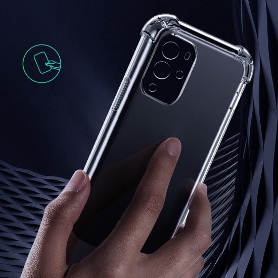 1/2PCS for OnePlus 9 Pro Case with Airbags Shockproof Transparent Non-Yellow Soft TPU Protective Case