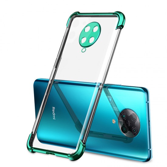 2 in 1 Airbag Plating Lens Protect Ultra-Thin Anti-Fingerprint Shockproof Transparent Soft TPU Protective Case for Poco F2 Pro / Xiaomi Redmi K30 Pro Non-original