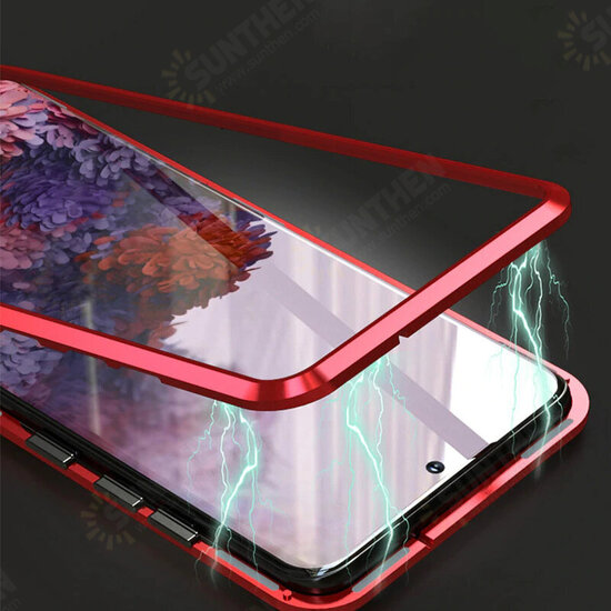 2 in 1 Magnetic Flip Double-sided Tempered Glass + Metal Lens Protector Full Body Protective Case for Samsung Galaxy S20+ / Galaxy S20 Plus 5G 2020