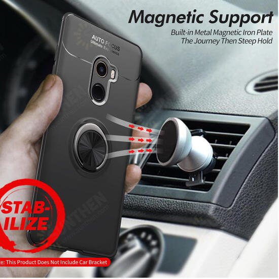 360° Adjustable Metal Ring Kickstand Magnetic PC Protective Case for Xiaomi Mi MIX 2 Non-original