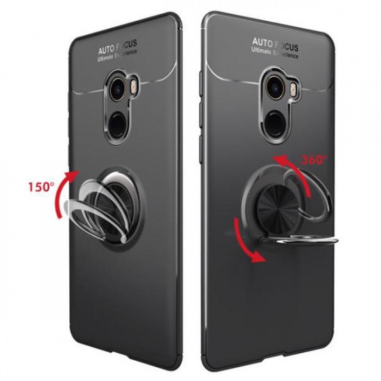 360° Adjustable Metal Ring Kickstand Magnetic PC Protective Case for Xiaomi Mi MIX 2 Non-original