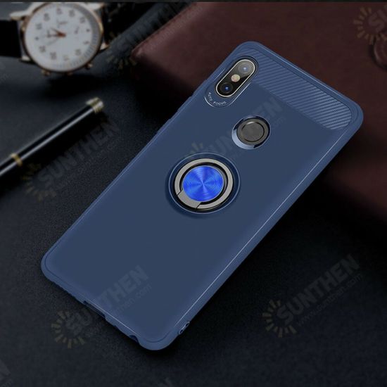 360° Adjustable Metal Ring Kickstand Magnetic PC Protective Case for Xiaomi Redmi Note 5 Non-original