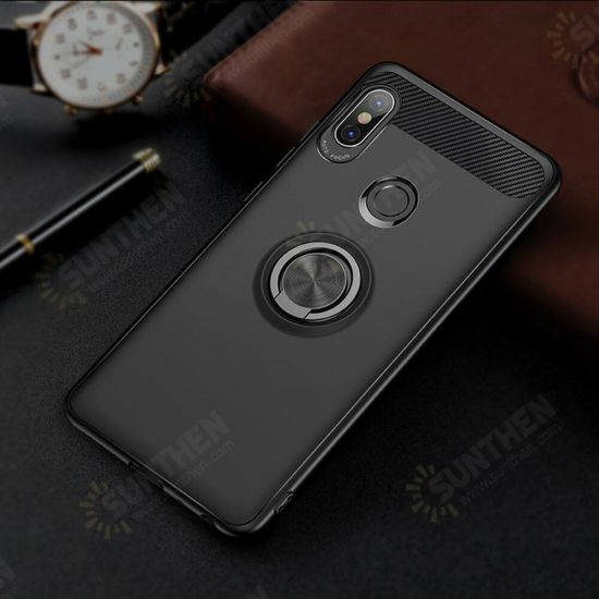 360° Adjustable Metal Ring Kickstand Magnetic PC Protective Case for Xiaomi Redmi Note 5 Non-original