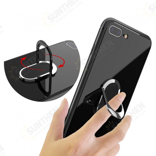 360° Rotation Ring Kickstand Magnetic Glass Protective Case for iPhone 7/7 Plus/8/8 Plus