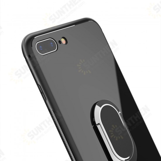 360° Rotation Ring Kickstand Magnetic Glass Protective Case for iPhone 7/7 Plus/8/8 Plus