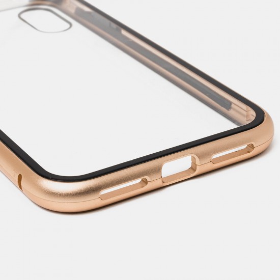 360° Curved Magnetic Flip Double-sided 9H Tempered Glass Metal Full Body Protective Case for iPhone X / XS / XR / XS Max / 7 / 8 / 7 Plus / 8 Plus / 6 / 6 Plus
