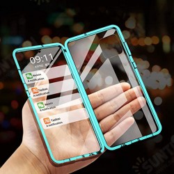 360° Curved Magnetic Flip Double-sided 9H Tempered Glass Metal Full Body Protective Case for Samsung Galaxy Note 10 Lite 2020