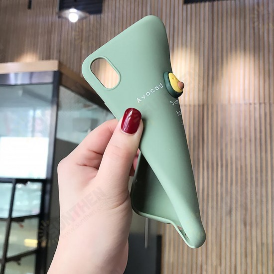 3D Candy Color Avocado Letter Pattern Soft TPU Protective Case for iPhone XS MAX XR X for iPhone 7 6 6S 8 Plus Back Cover