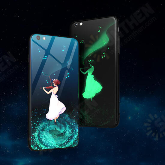 3D Night Luminous Tempered Glass Protective Case for iPhone 6/6s