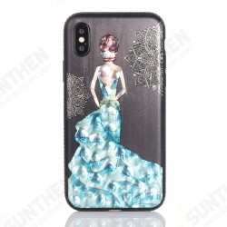 3D Painting Protective Case For iPhone X/8/8 Plus/7/7 Plus/6s Plus/6 Plus/6s/6 Blue Dress Glitter Bling