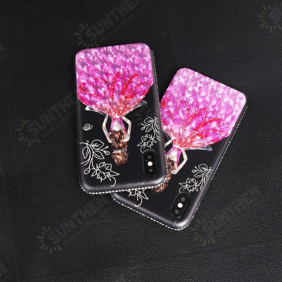 3D Painting Protective Case For iPhone X/8/8 Plus/7/7 Plus/6s Plus/6 Plus/6s/6 Pink Dress Glitter Bling