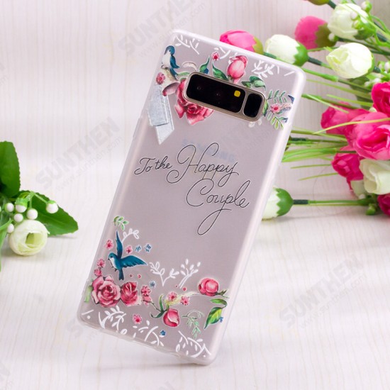 3D Relief Printing Fresh Flower Soft Protective Case for Samsung Galaxy Note 8