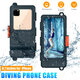 6.7 inch Professional IP68 Waterproof Mobile Phone Case with Transparent Window Take Picture Shockproof Underwater Diving Surfing Protective Case for iPhone Series