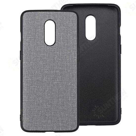 Anti-Fingerprint Canvas PU Leather Protective Case for Oneplus 7