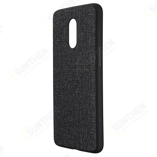 Anti-Fingerprint Canvas PU Leather Protective Case for Oneplus 7