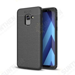 Anti Fingerprint Soft TPU Litchi Leather Case for Samsung Galaxy A8 Plus 2018 Anti Fingerprint Soft TPU Litchi Leather Case for Samsung Galaxy A8 Plus 2018