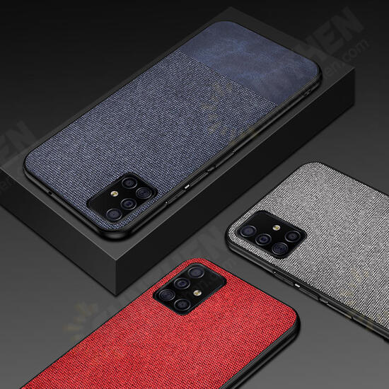 Anti-fingerprint Cotton Cloth PU Leather Protective Case for Samsung Galaxy A51 2019