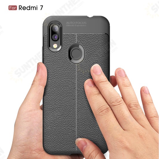 Anti-fingerprint Litchi Silicone Soft Protective Case for Xiaomi Redmi 7/ Redmi Y3 Non-original