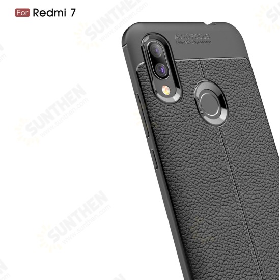 Anti-fingerprint Litchi Silicone Soft Protective Case for Xiaomi Redmi 7/ Redmi Y3 Non-original