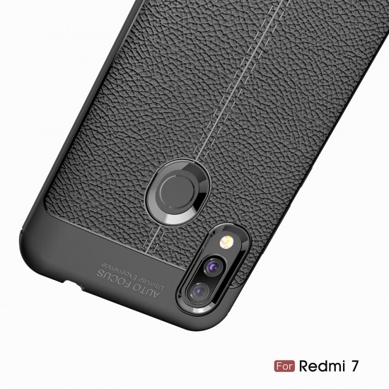 Anti-fingerprint Litchi Silicone Soft Protective Case for Xiaomi Redmi 7/ Redmi Y3 Non-original