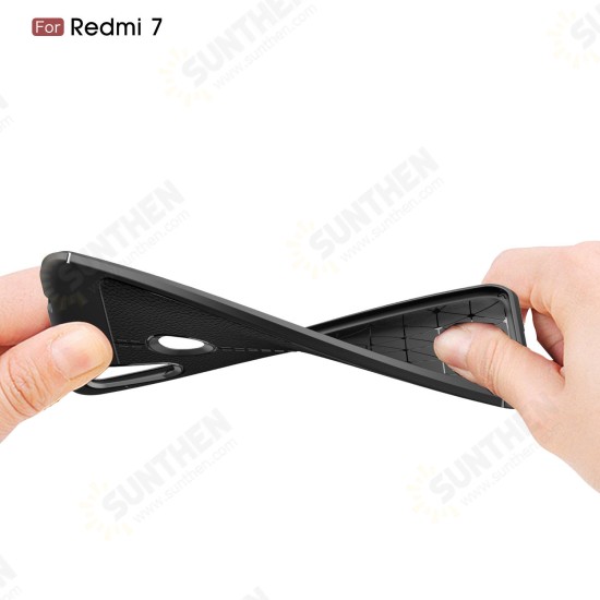 Anti-fingerprint Litchi Silicone Soft Protective Case for Xiaomi Redmi 7/ Redmi Y3 Non-original