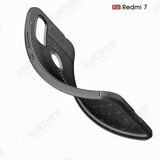 Anti-fingerprint Litchi Silicone Soft Protective Case for Xiaomi Redmi 7/ Redmi Y3 Non-original