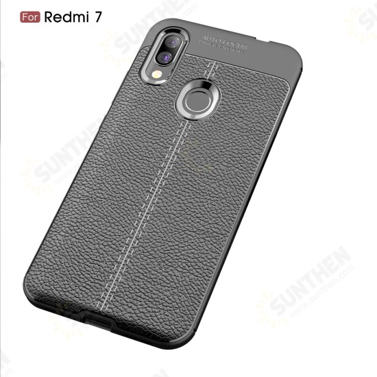 Anti-fingerprint Litchi Silicone Soft Protective Case for Xiaomi Redmi 7/ Redmi Y3 Non-original