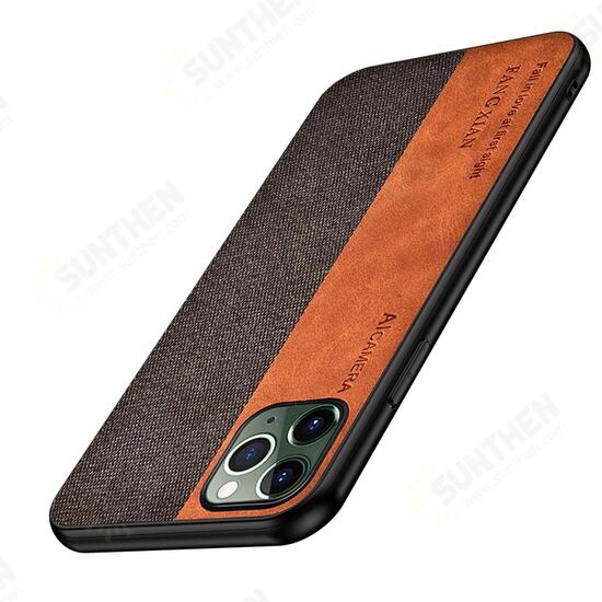 Anti-fingerprint Retro Canvas PU Leather Protective Case for iPhone 11 6.1 inch