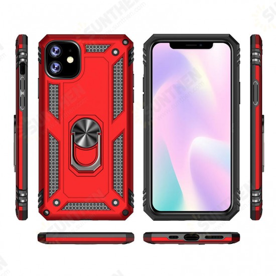 Magnetic 360 Degree Rotating Ring Holder PC Shockproof Protective Case for iPhone 11 6.1 inch