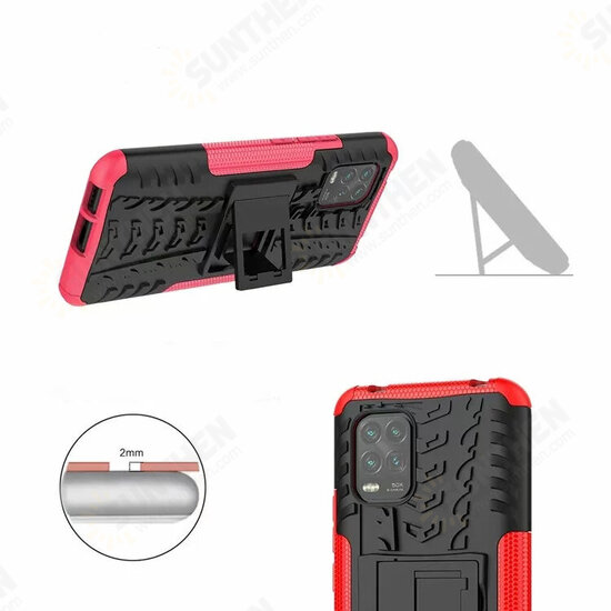 Shock-Proof Hard PC with Folded Stand Protective Case for Xiaomi Mi 10 Lite Non-original