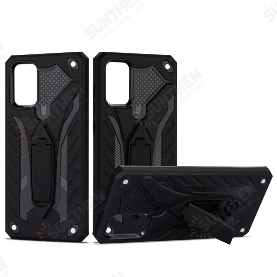 Shockproof Anti-Fingerprint with Ring Bracket Stand PC + TPU Protective Case for Samsung Galaxy S20 / Galaxy S20 5G 2020