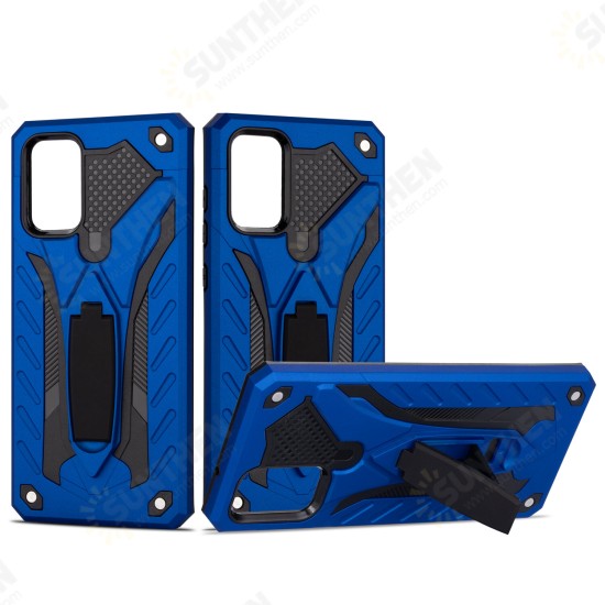 Shockproof Anti-Fingerprint with Ring Bracket Stand PC + TPU Protective Case for Samsung Galaxy S20 / Galaxy S20 5G 2020