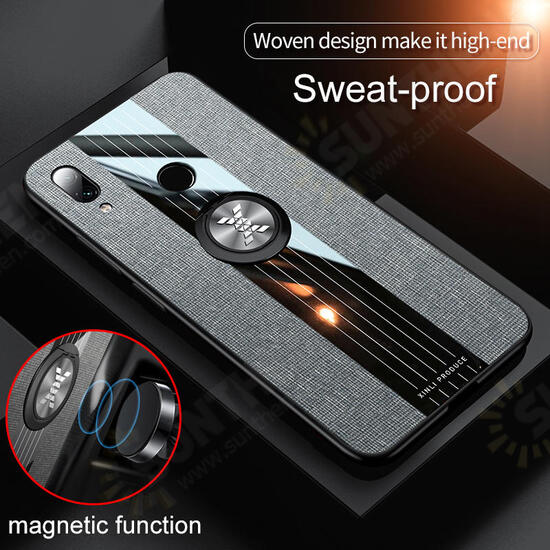 Shockproof Magnetic Ring Stand Cloth Protective Case For Xiaomi Redmi Note 7/ Redmi Note 7 pro