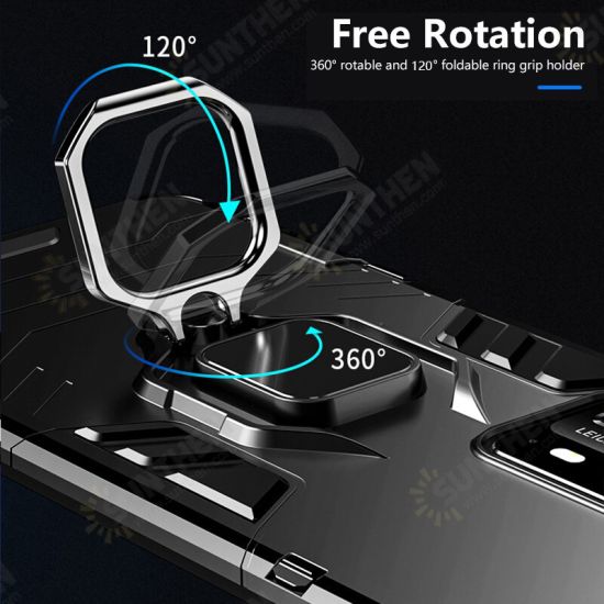 Shockproof Magnetic with 360 Rotation Finger Ring Holder Stand PC Protective Case for Huawei P40 Pro