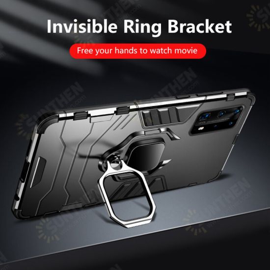 Shockproof Magnetic with 360 Rotation Finger Ring Holder Stand PC Protective Case for Huawei P40 Pro